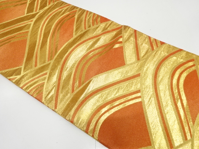 荒波模様織り出し　丸帯